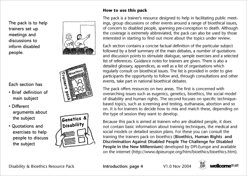 text page from resource pack with easyread illustrations and simple text in parallel with so-called normal narrative text