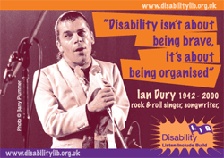 postcard promoting a social enterprise working to build capacity among disabled people's organisations